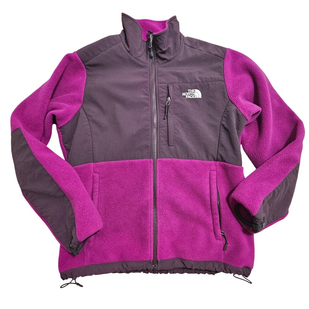 The North Face Denali Fleece Jacket Womens L Purple Plum Full Zip Mock Neck
